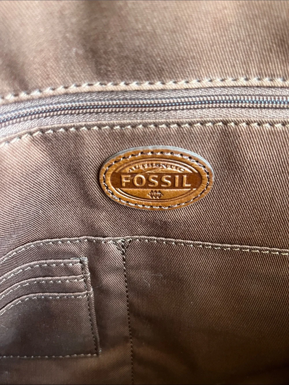 Fossil leather laptop